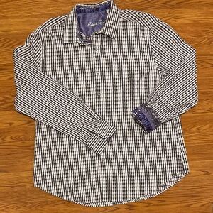 Robert Graham purple, Black and White Checkered Men's Shirt